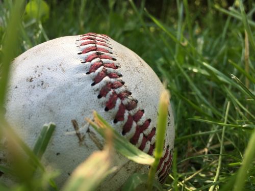 dirty baseball ball