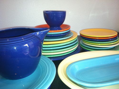 dishes colorful fiestaware