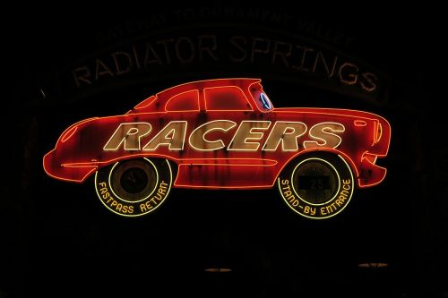 disneyland racers neon