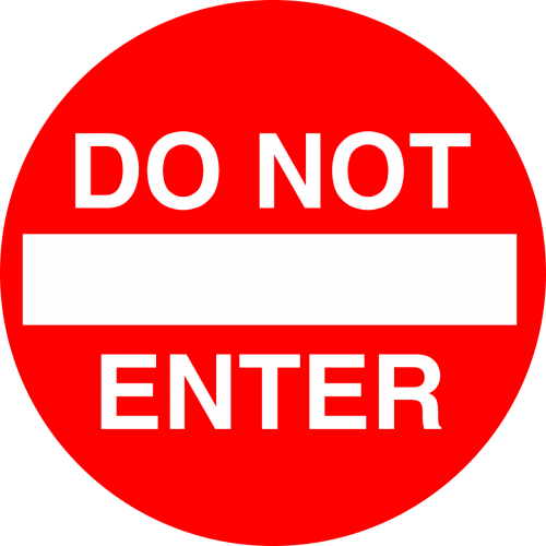 do not enter driving icon