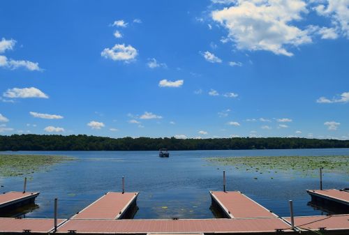 dock lake sunlight