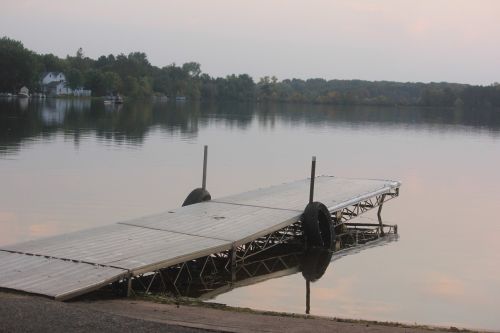 dock lake skyline