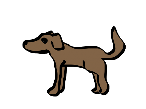 dog cartoon brown