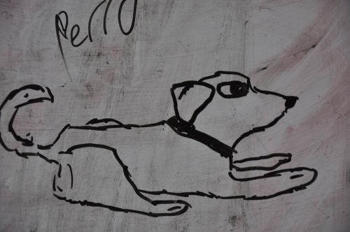 dog drawing child drawing