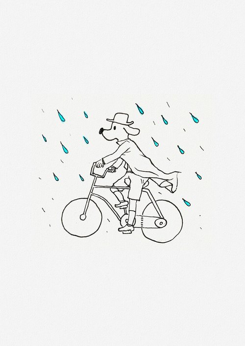 dogs  bikes  rain