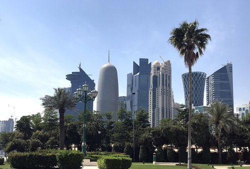 doha  skyline  qatar