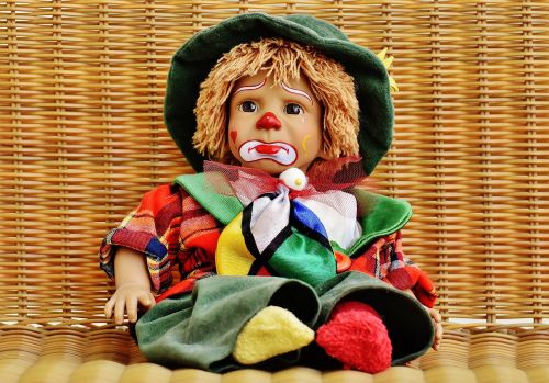 doll clown sad