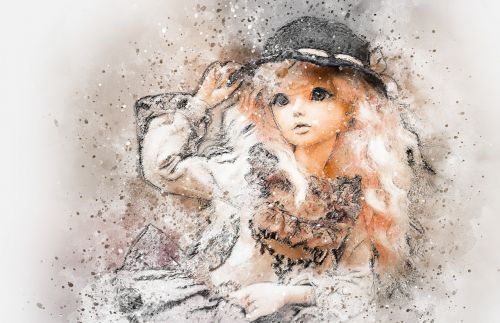 doll art abstract