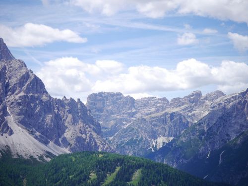 dolomites mountains clouds