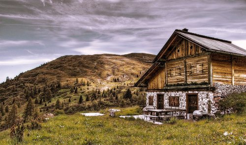 dolomites  hut  alpine