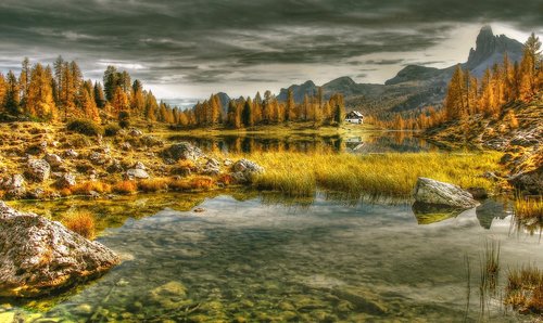 dolomites  lago federa  alpine