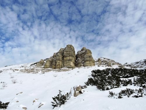 dolomites mountains snow