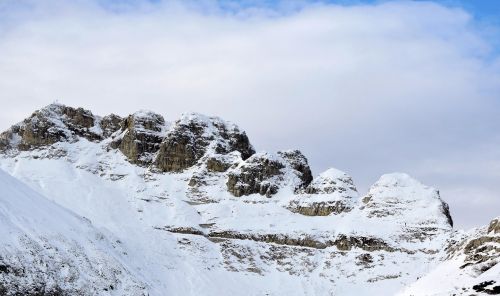 dolomites mountains snow