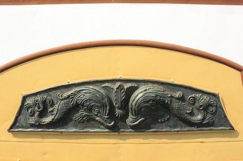 dolphins  relief  bronze