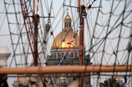 dome of the cathedral mast evening