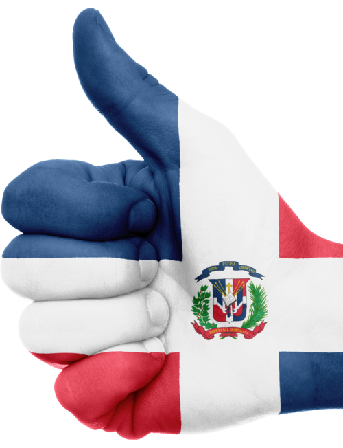dominican republic flag hand