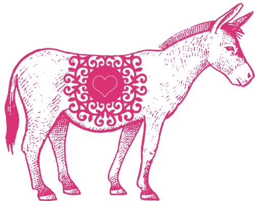 donkey  farm animal  pink