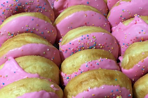 donuts glazed pink