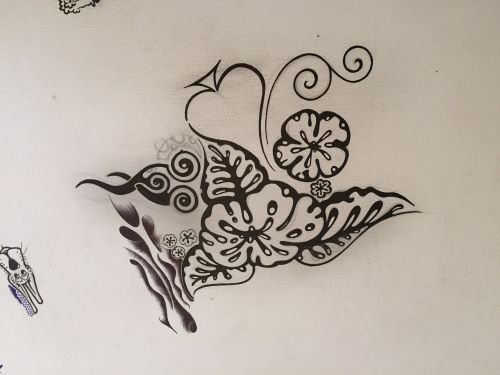 doodle ink flower