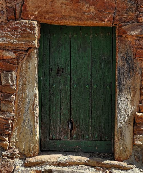 door bare wood old