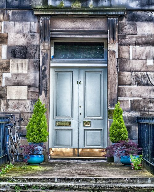 door doorway plants