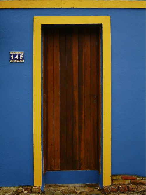 door blue yellow