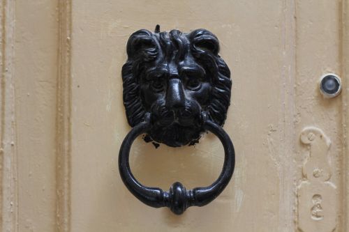 door knocker lion