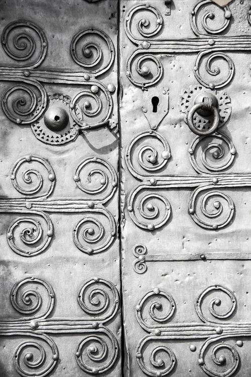 door iron gate old door