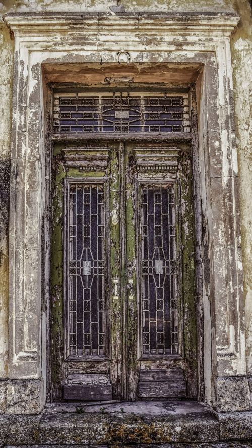 door weathered aged