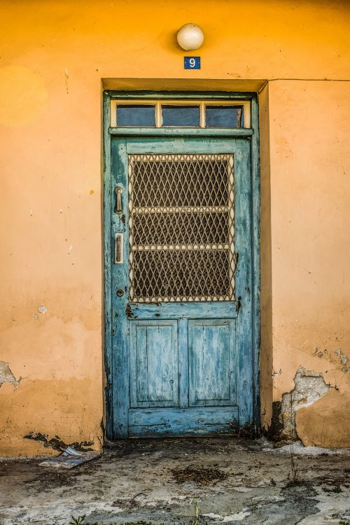 door weathered aged