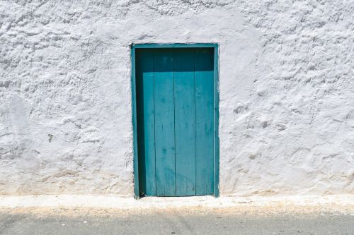 door wooden blue