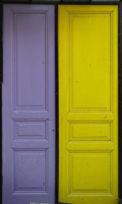 door purple yellow