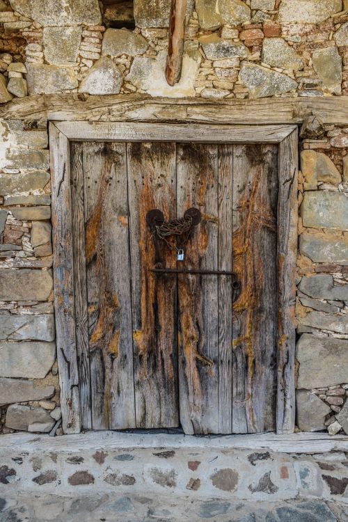 door wooden old house