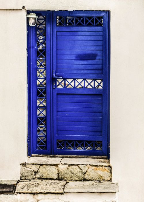 door wooden blue