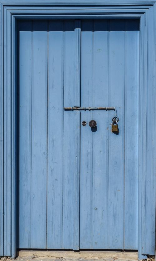 door wooden blue