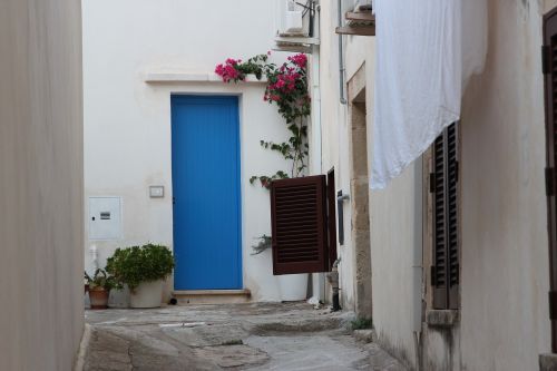 door blue white