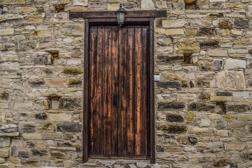 door wooden wall