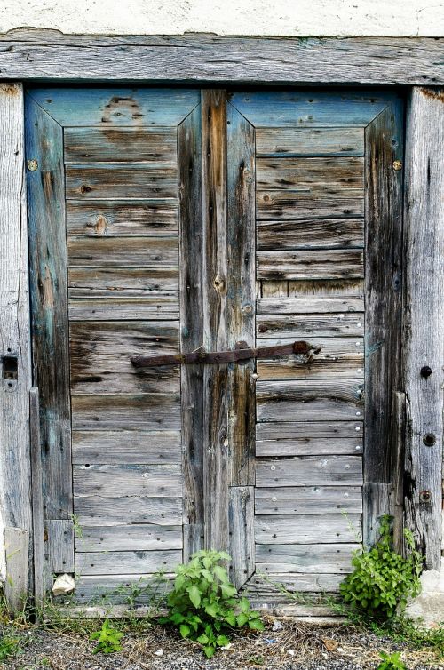 door weathered old