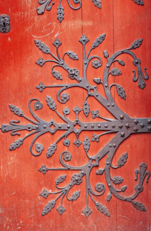 door red ironwork