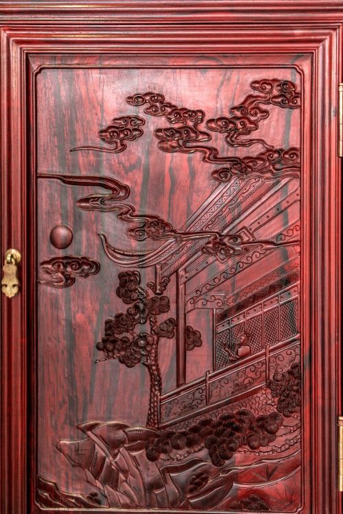 door rosewood carving