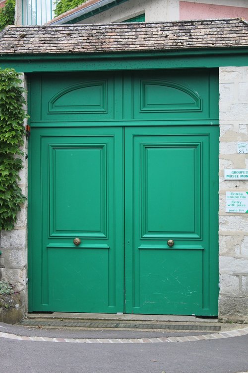 door in france  door green  wood