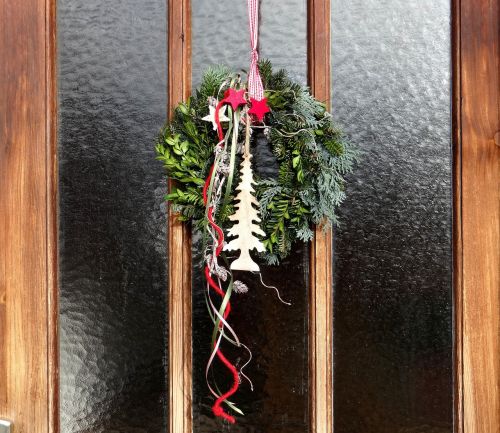 door wreath advent door decoration in the advent