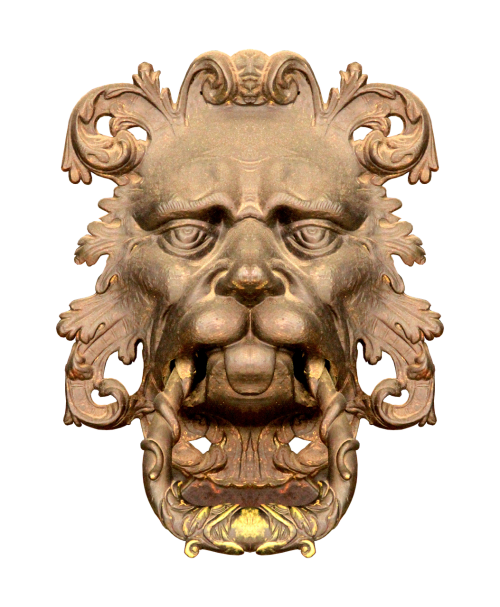 doorknocker lion lion head