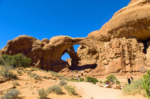 double arch  sandstone  arches