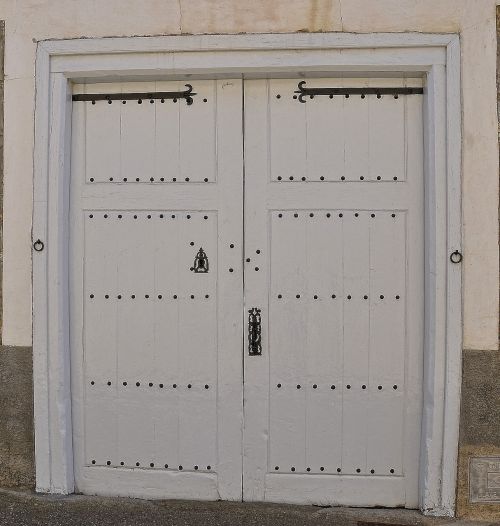double doors white entrance