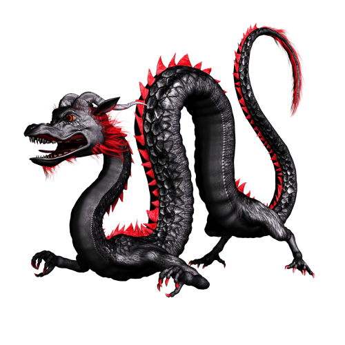 dragon black red