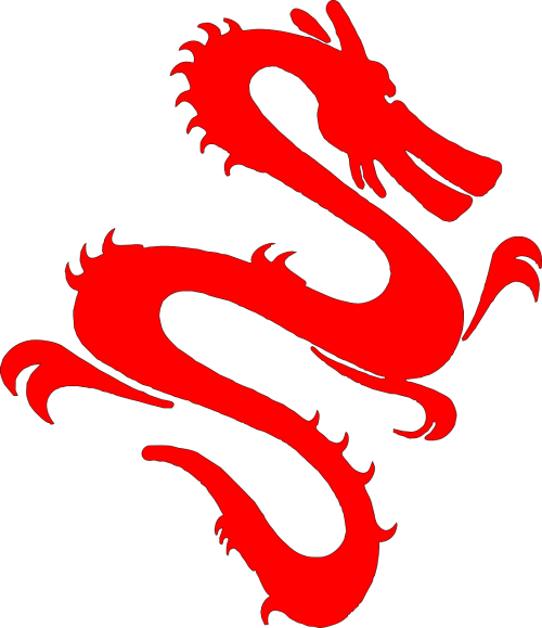 dragon calligraphy red