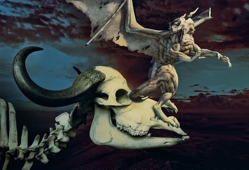 dragon  skull  skull and crossbones