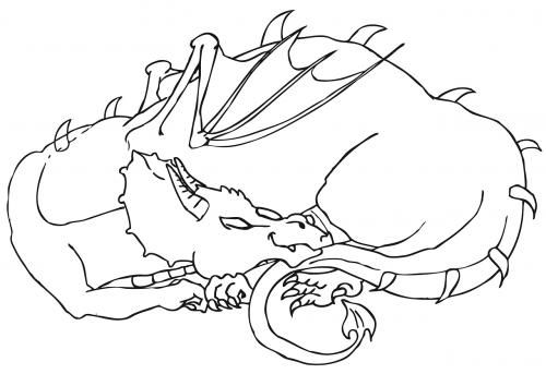 dragon coloring drawing