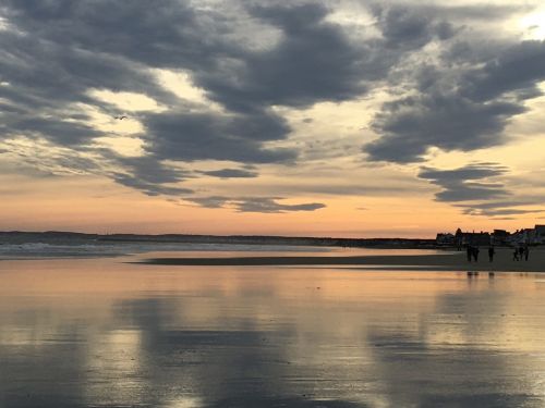 drake's beach maine coast sunset